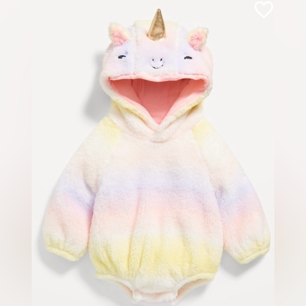 Old Navy Critter Hooded Sherpa Unicorn Romper